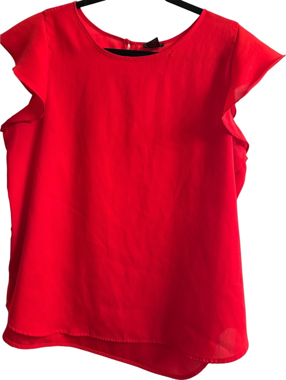 Ann Taylor XL Red Ruffle Sleeve Blouse